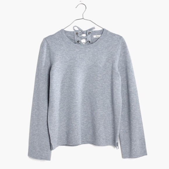 Madewell Tops - Madewell Laced Back pullover Sweater light blue